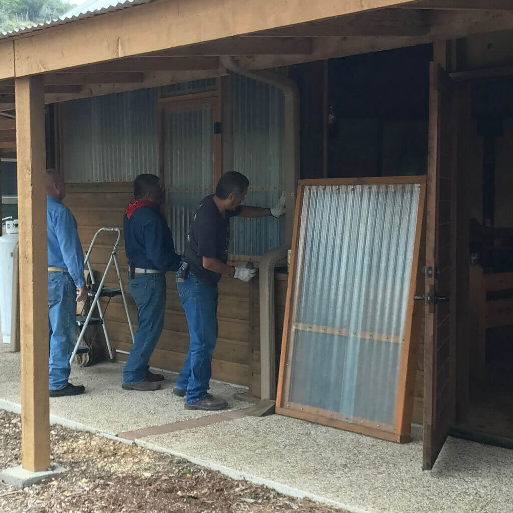 Preparing the Chapel - Dave, Raul & Manny