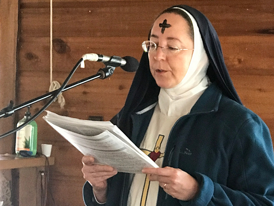 Sr. Amapola Singing on Ash Wednesday